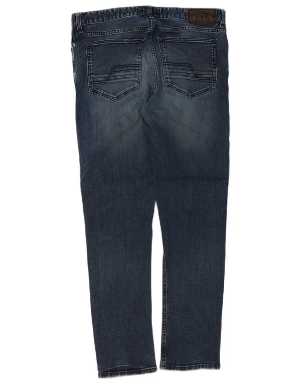 Fat Face Mens Straight Slim Jeans W32 L28 Algodão Azul