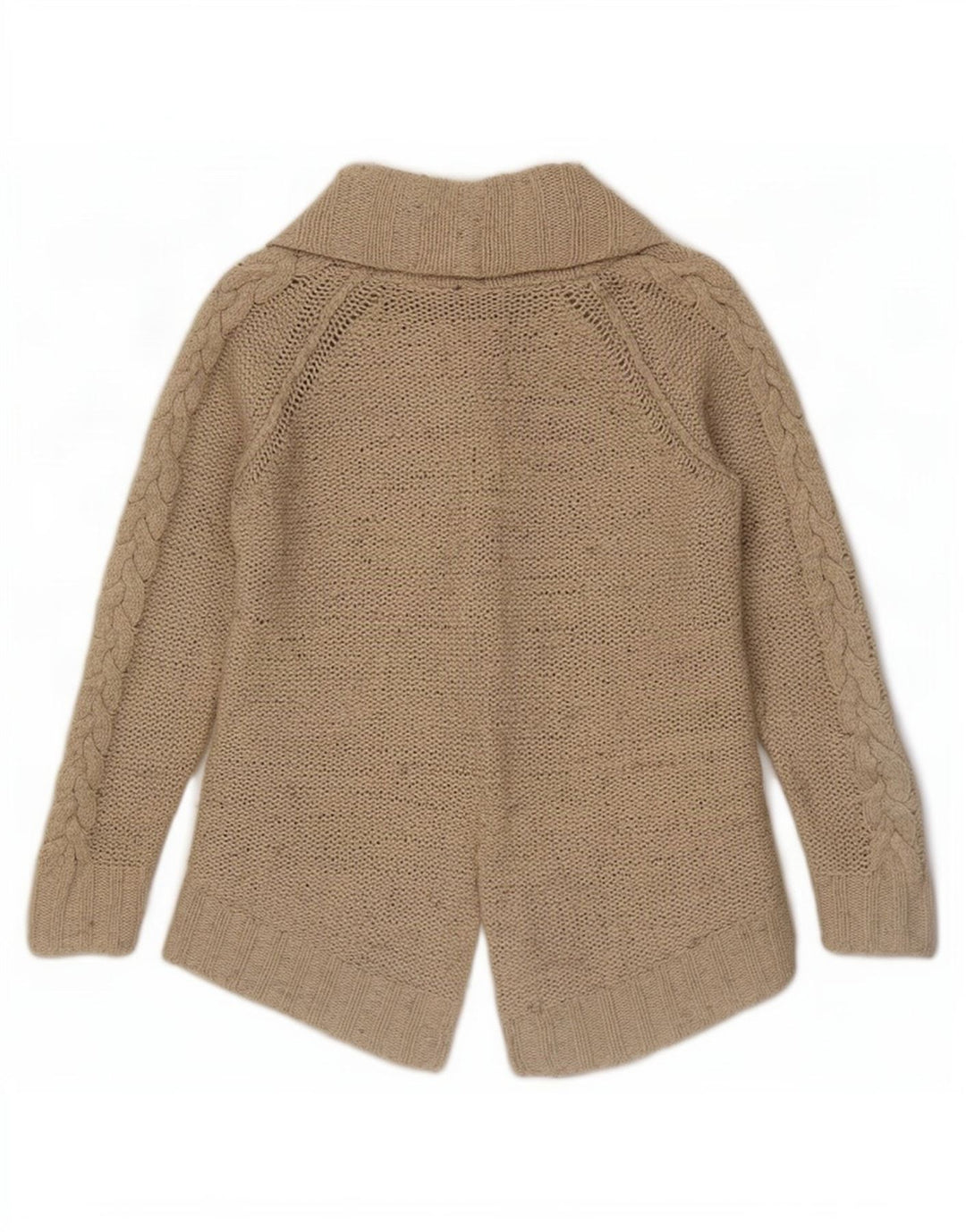 Suéter cardigã aberto feminino Zara Reino Unido 10 pequeno bege nylon