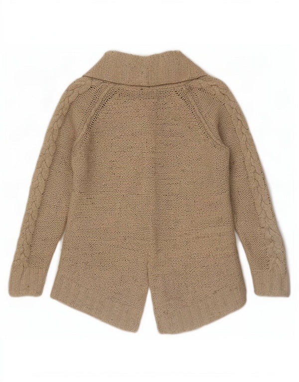 Suéter cardigã aberto feminino Zara Reino Unido 10 pequeno bege nylon