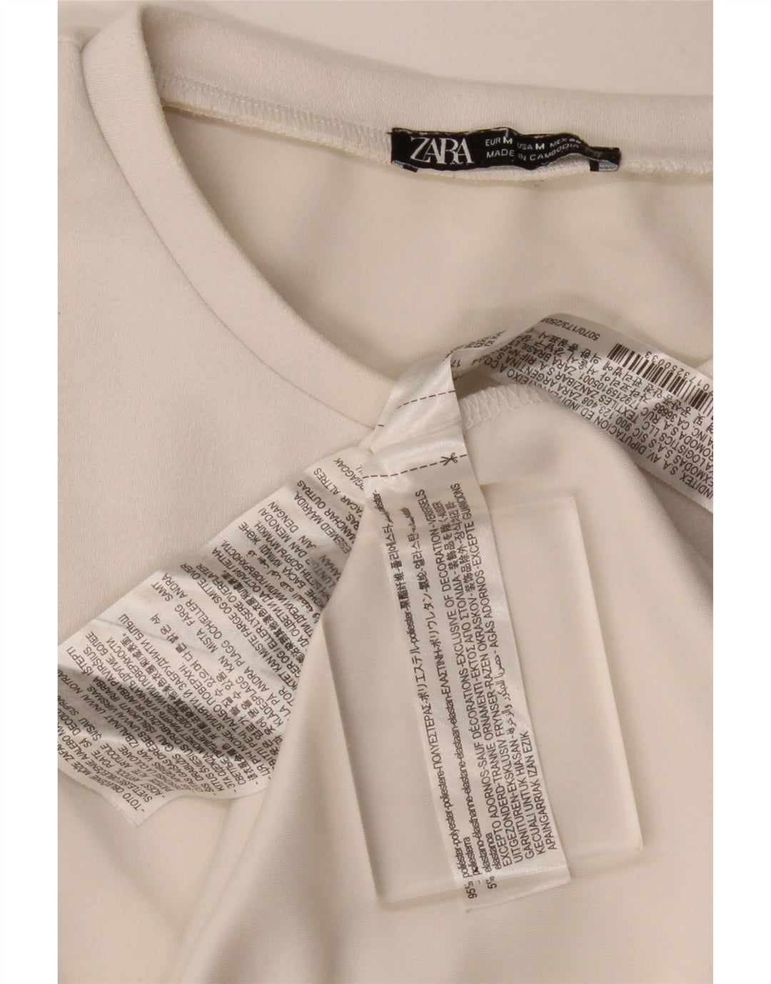 Vestido camiseta feminino geométrico Zara Reino Unido 12 médio branco poliéster