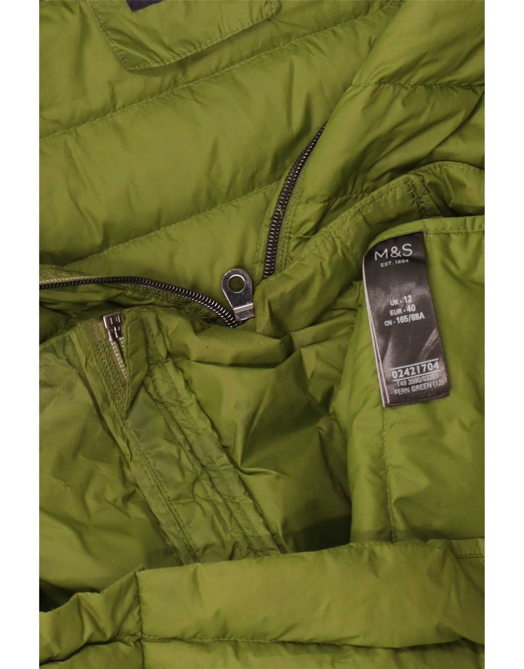Jaqueta acolchoada feminina Marks & Spencer UK 12 poliamida verde médio