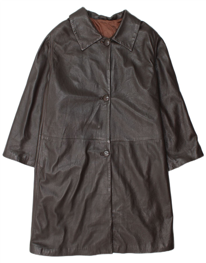 Casaco feminino de couro superdimensionado Conbipel IT 48 XL couro marrom