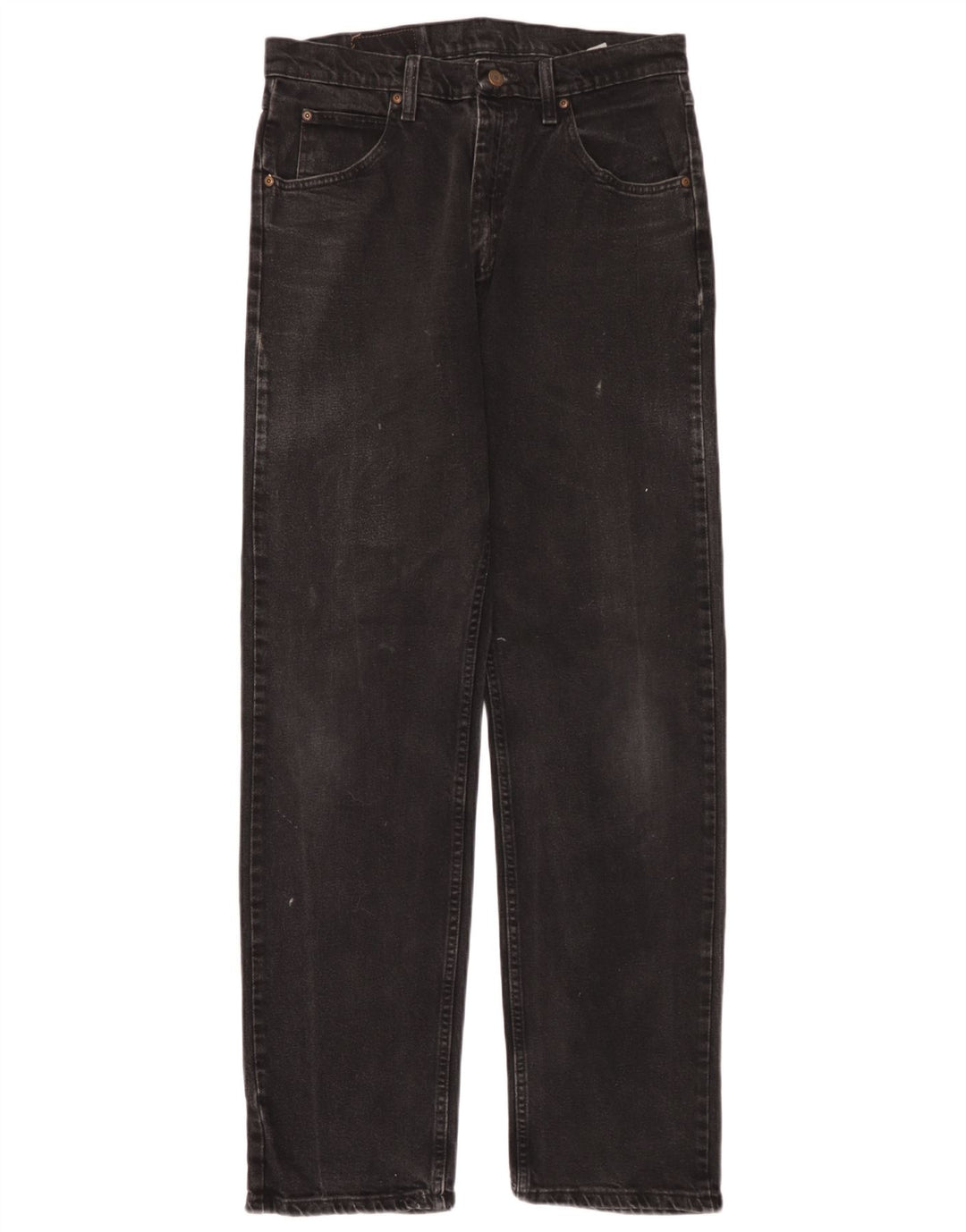 Wrangler Mens Straight Jeans W32 L34 Algodão Preto