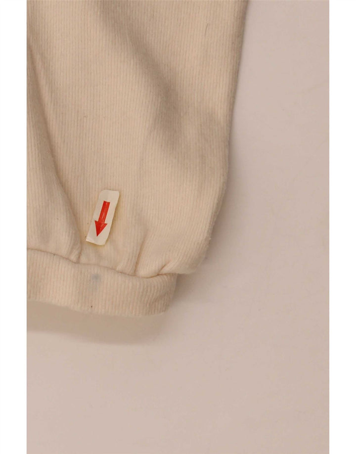 Blusa feminina Zara Top UK 10 pequeno algodão bege