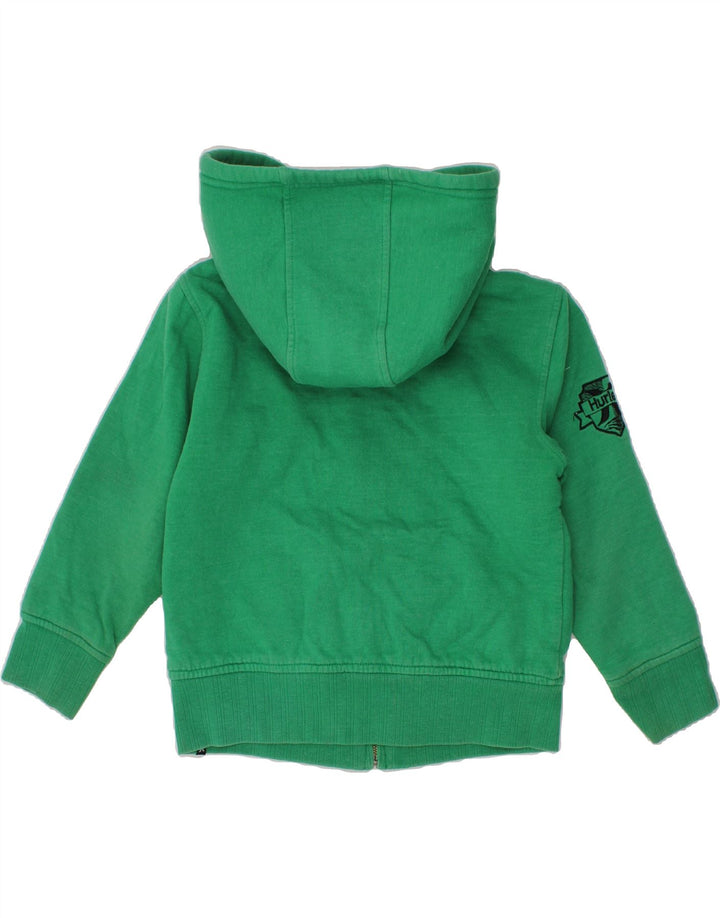 HURLEY Boys Graphic Zip Hoodie Sweater 4-5 Years Green Cotton Vintage Hurley and Second-Hand Hurley from Messina Hembry 