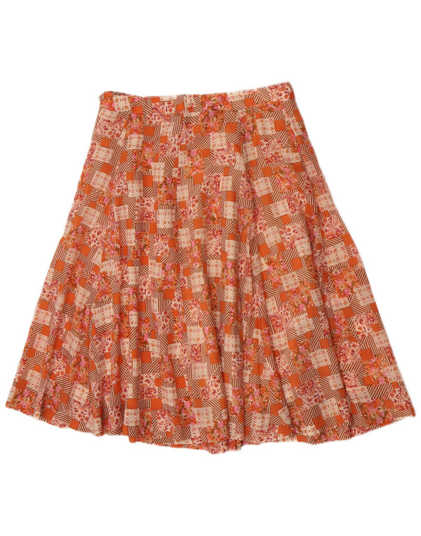 Saia feminina vintage linha A W28 patchwork médio multicolorido