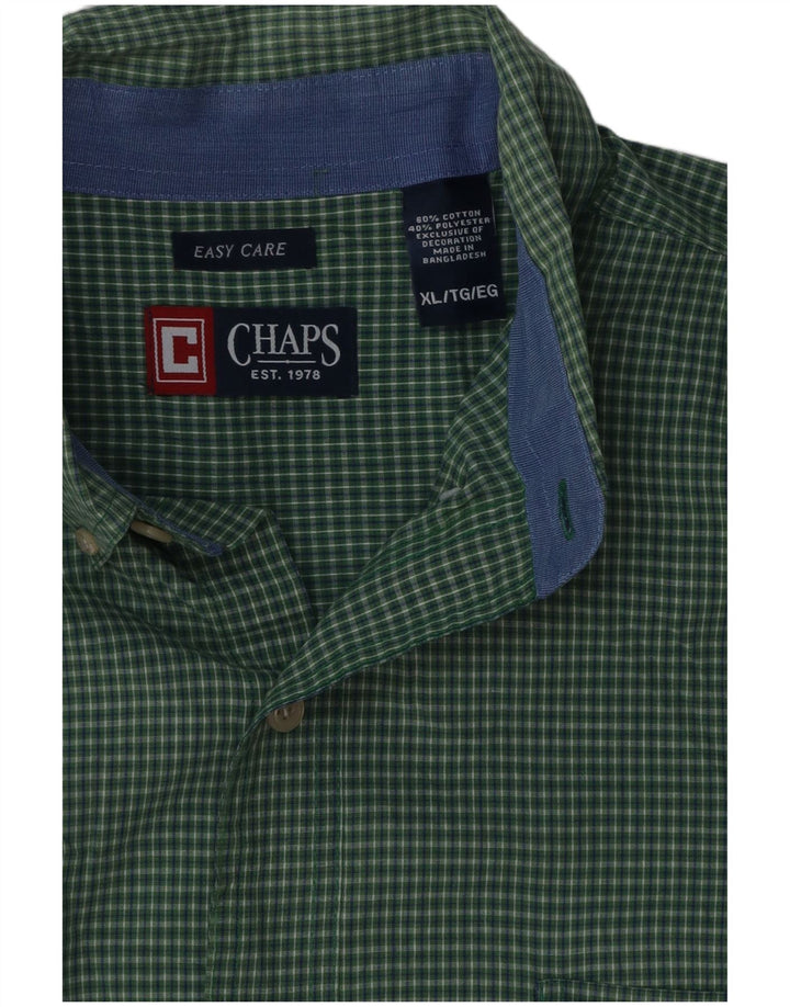 Camisa masculina Chaps Easy Care XL verde xadrez algodão