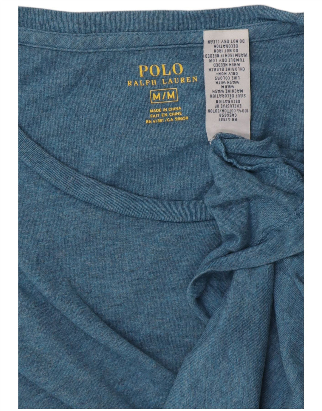 Camiseta masculina POLO RALPH LAUREN Top médio algodão azul