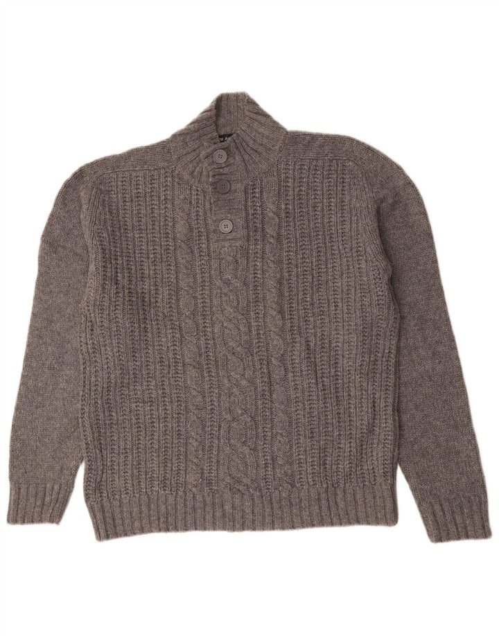 Suéter masculino Marks & Spencer Autograph com gola redonda grande cinza
