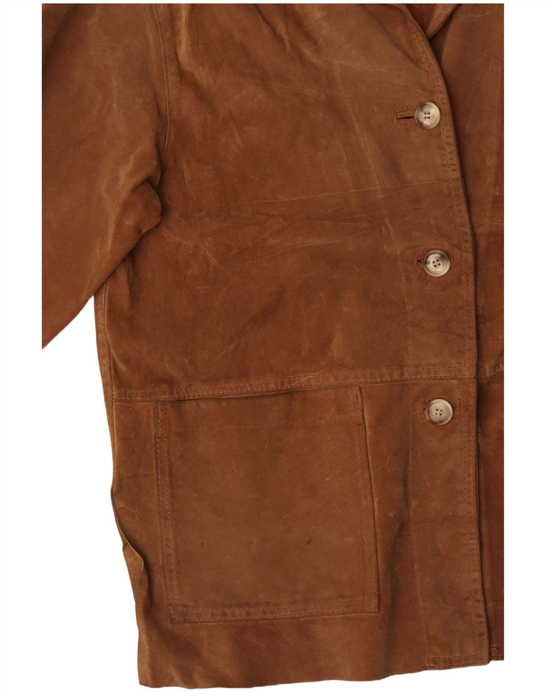 Jaqueta de camurça feminina VINTAGE UK 14 grande marrom