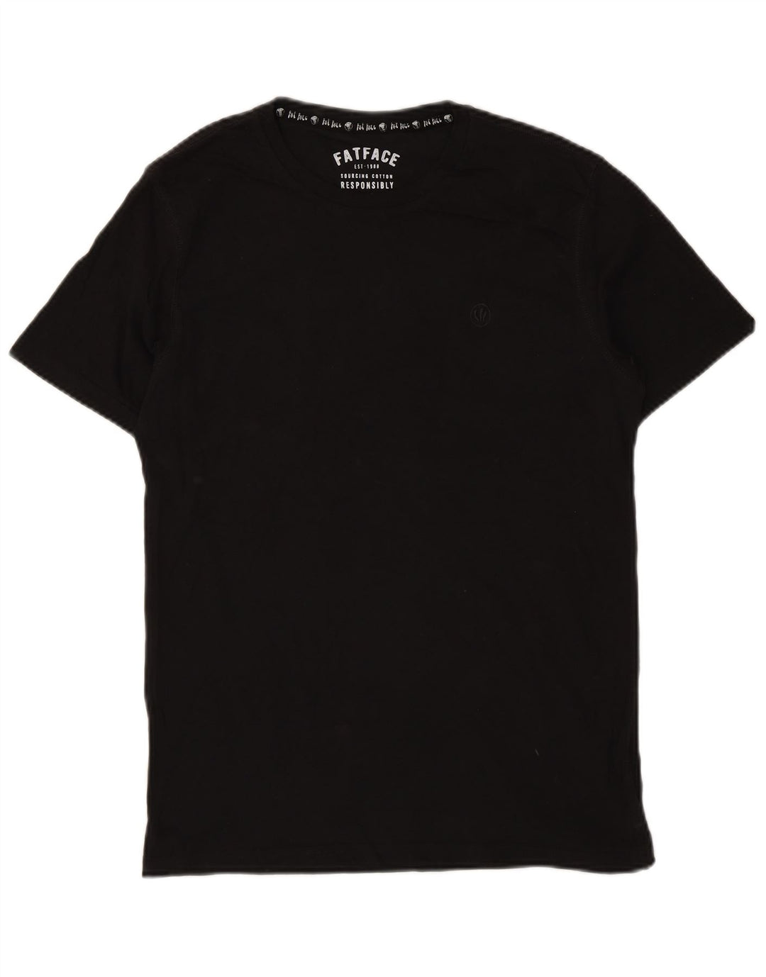 Camiseta masculina FAT FACE top pequeno algodão preto