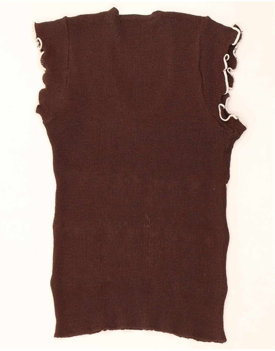 Regata feminina vintage UK 8 bloco colorido marrom pequeno