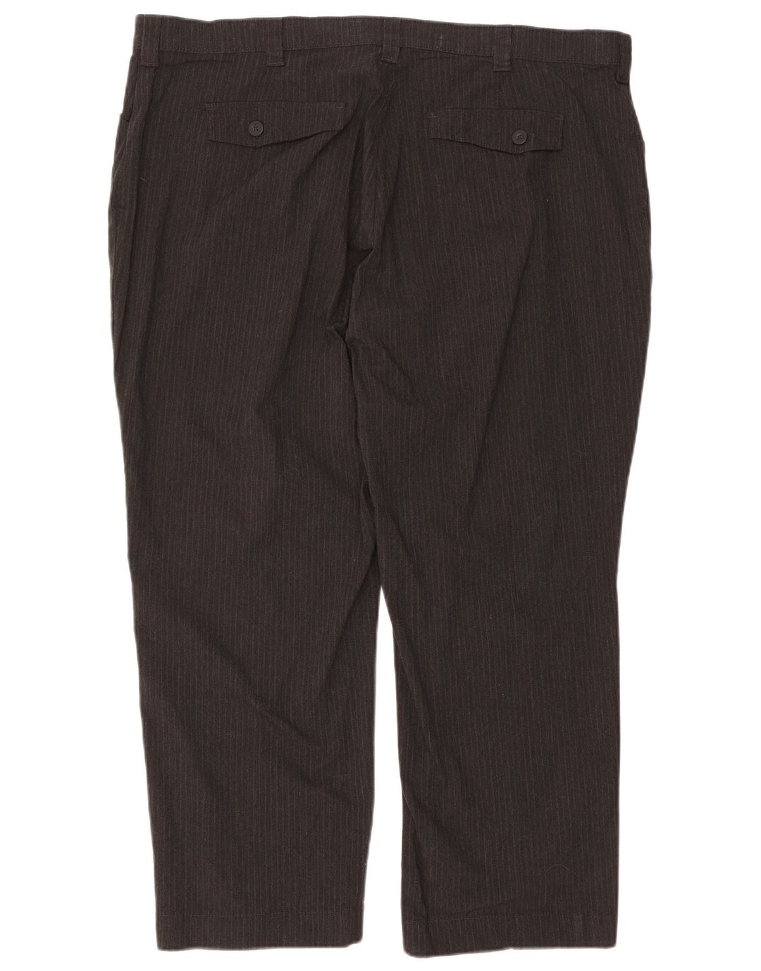 Calça feminina casual reta LEE W44 L30 algodão listrado cinza