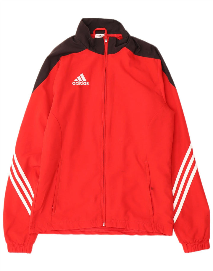Adidas Mens Treino Top Jacket Pequeno Poliéster Colorblock Vermelho