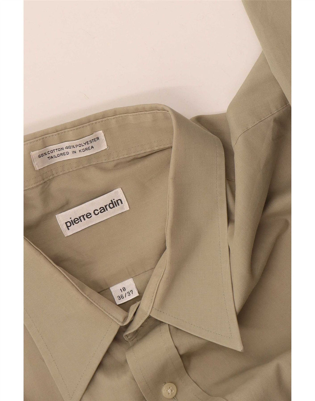 Camisa masculina Pierre Cardin tamanho 18 2XL algodão bege