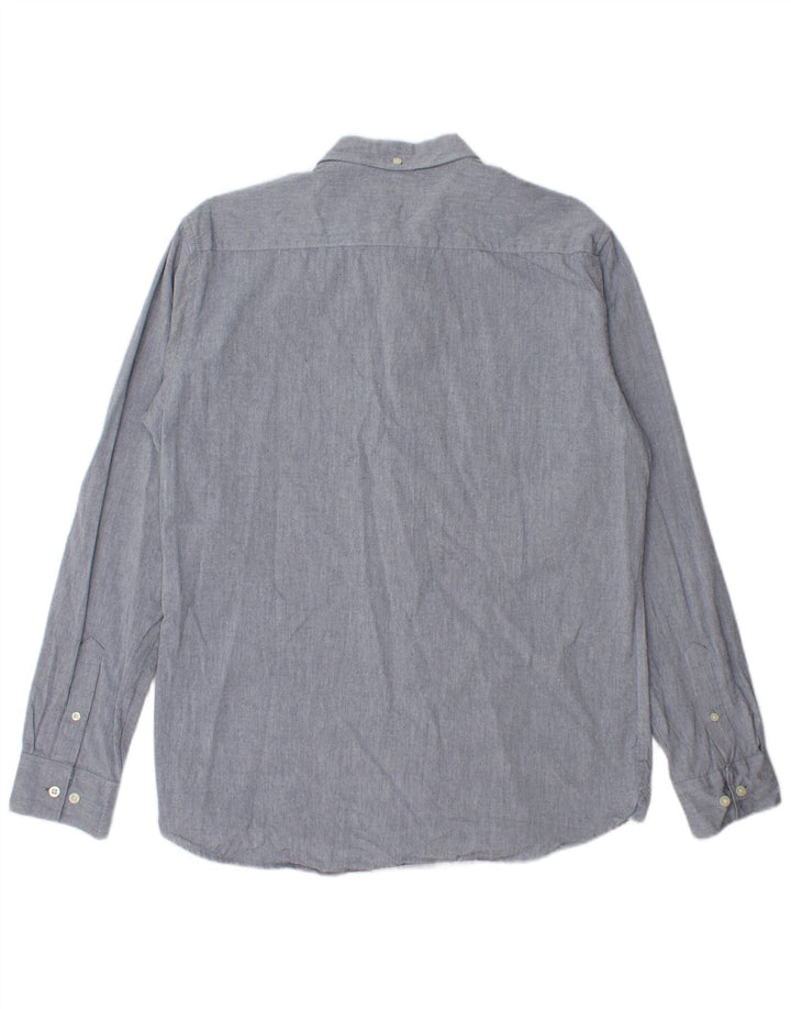 Camisa masculina French Connection grande algodão azul