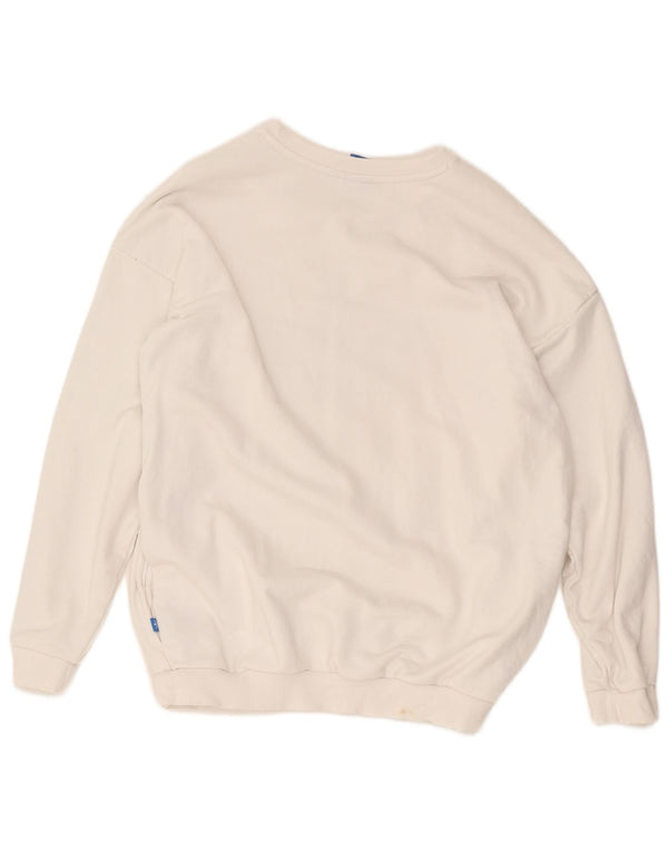 Adidas feminino gráfico moletom jumper reino unido 16 grande algodão branco