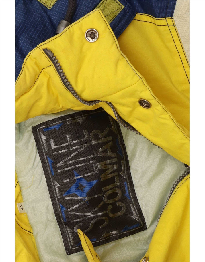 Jaqueta de esqui masculina Colmar com capuz US 42 grande bloco colorido amarelo