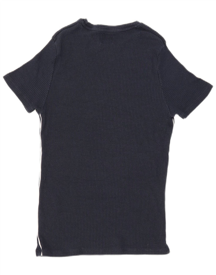 Camiseta masculina Zara Top médio azul marinho