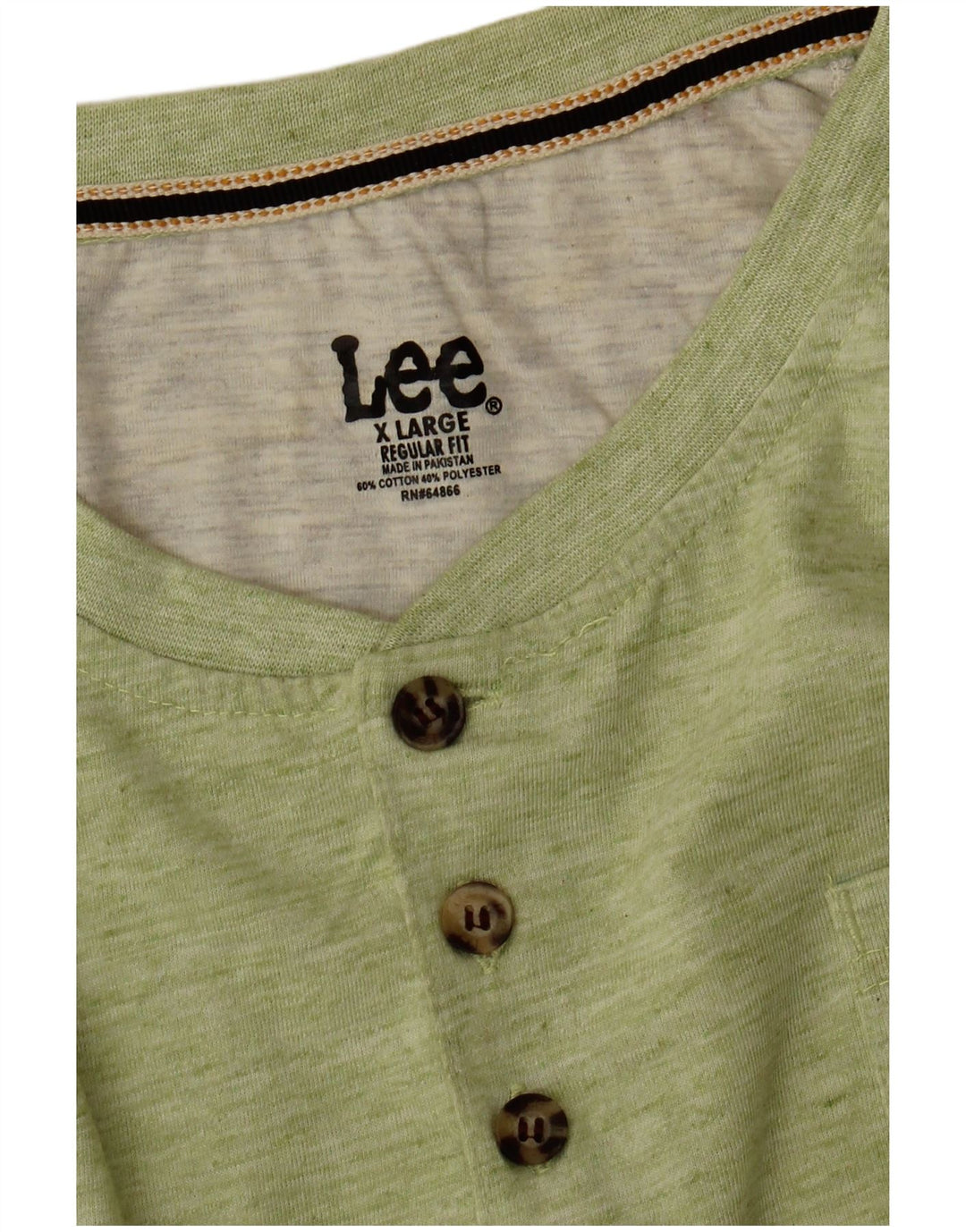 Camiseta masculina LEE Regular Fit Top XL Algodão manchado verde