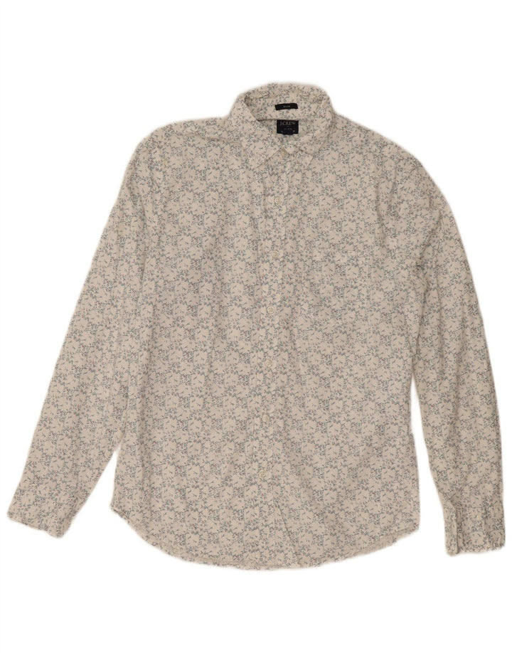 J. Crew Camisa masculina slim de algodão floral branco médio