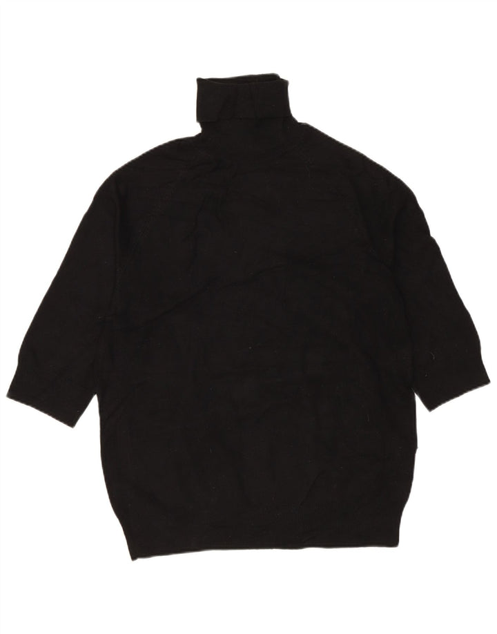 Suéter feminino ZARA com manga 3/4 e gola redonda Reino Unido 12 médio preto viscose