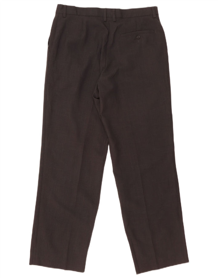 Calça masculina de terno reto Marks & Spencer W34 L31 preta