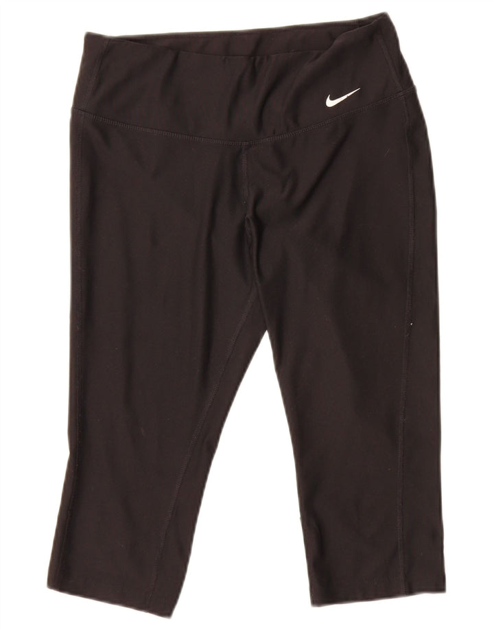 Leggings Nike Capri Femininas UK 10 Pequenas Poliéster Pretas