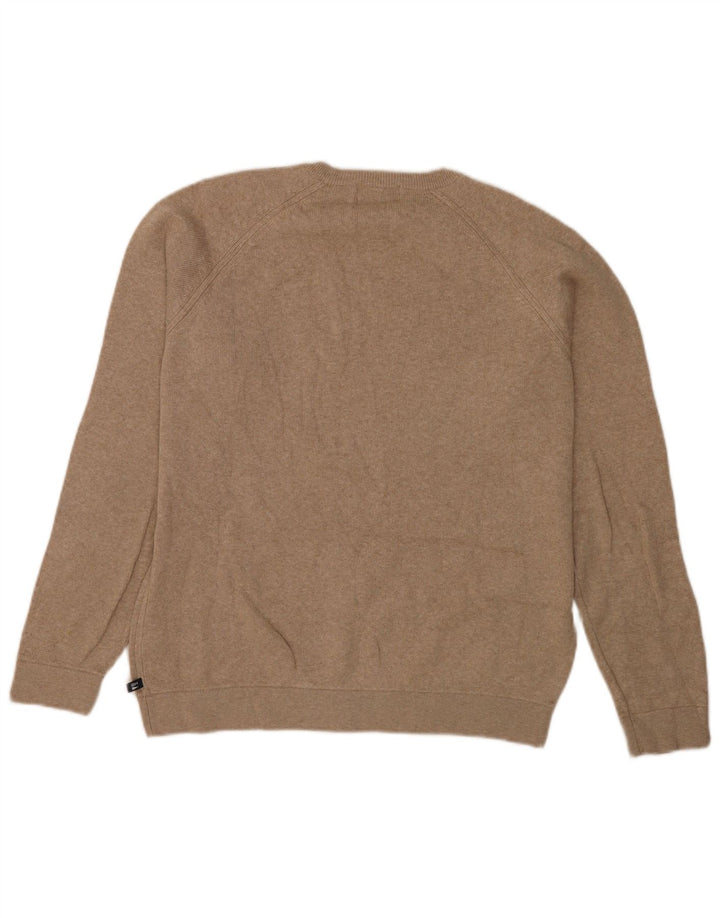 Suéter masculino Marks & Spencer Blue Harbor com gola redonda, médio bege