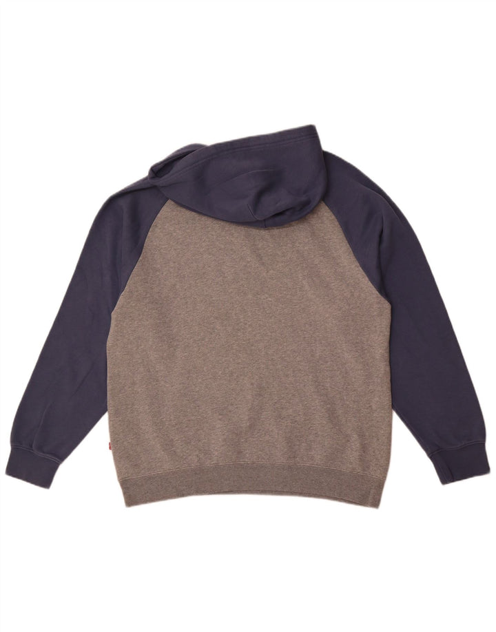 Suéter masculino Levi's Graphic Relaxed Fit com capuz cinza médio bloco colorido