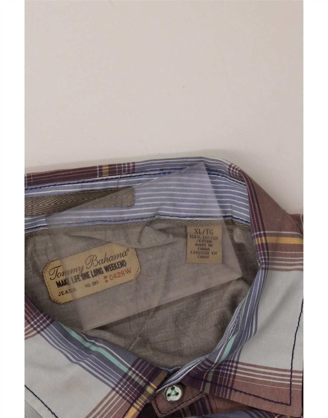 Camisa masculina TOMMY BAHAMA XL algodão xadrez multicolorido