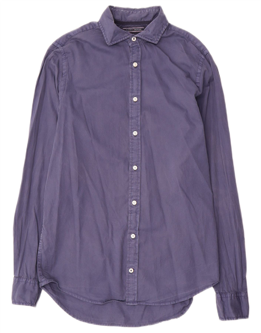 Camisa masculina Tommy Hilfiger Slim Fit pequena azul