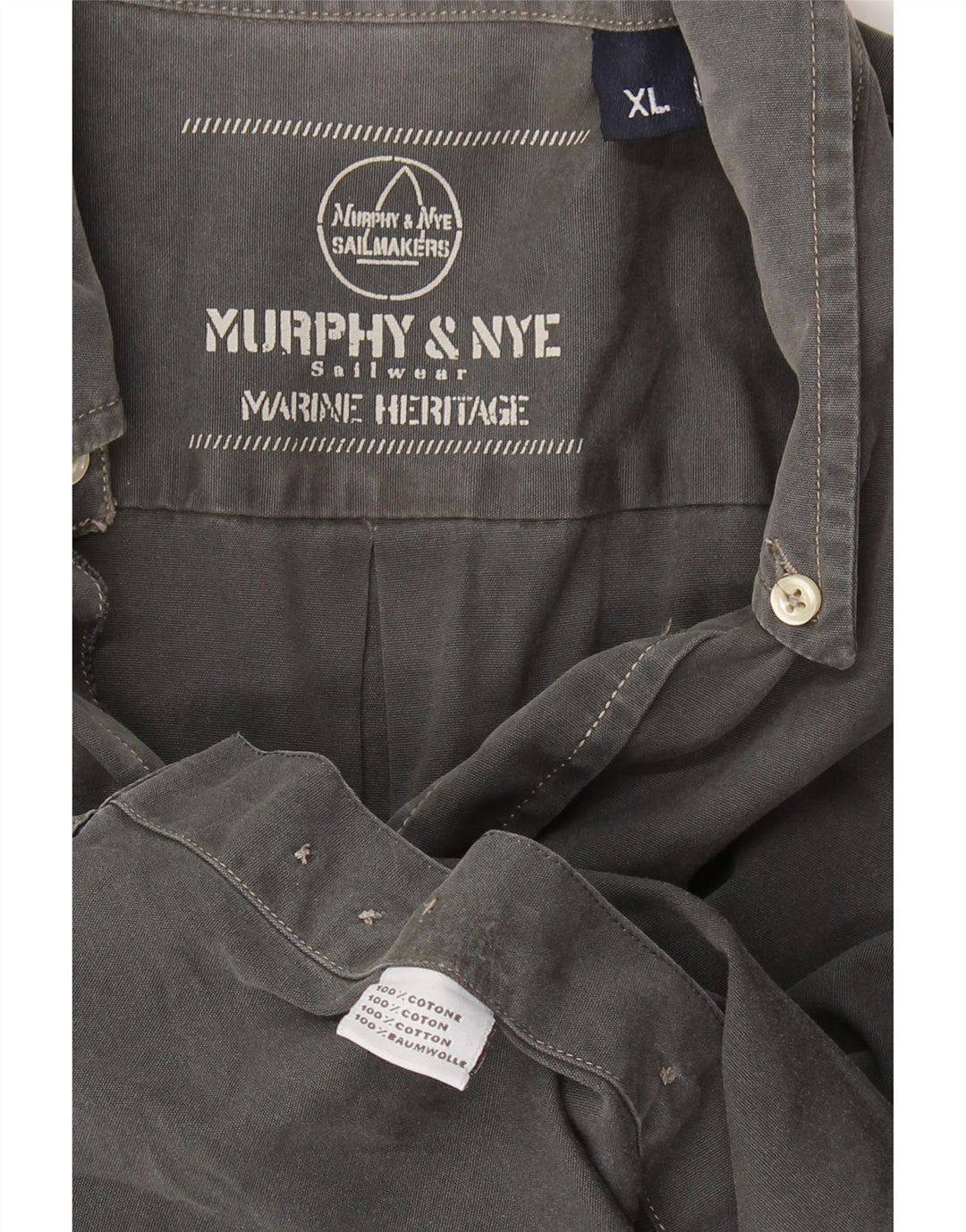 Camisa masculina MURPHY & NYE Marine Heritage XL algodão cinza