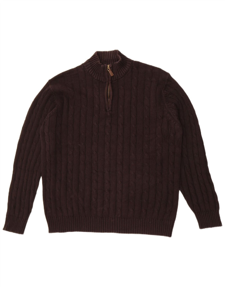 Suéter masculino Marks & Spencer Blue Harbor com zíper e gola grande preto