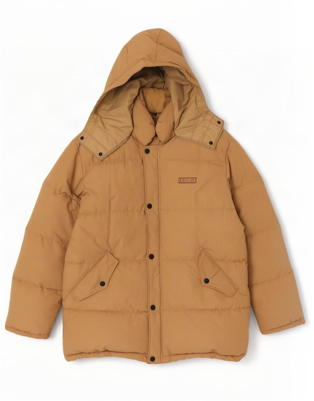 Jaqueta masculina acolchoada com capuz Levi's UK 40 grande bege nylon