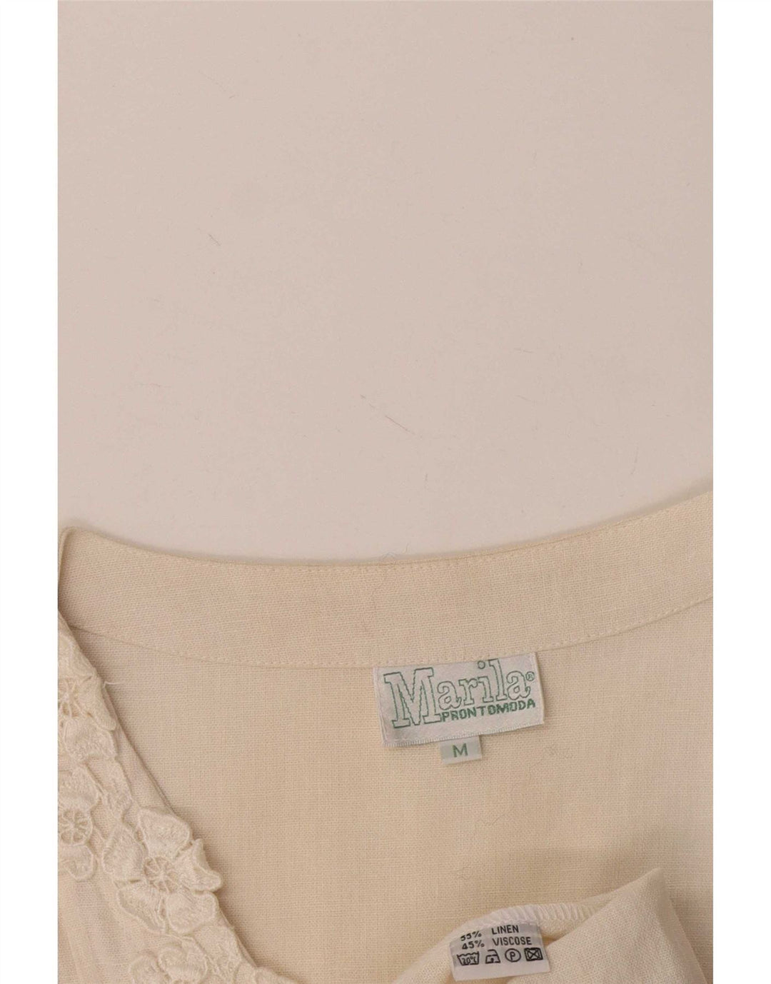 Vestido feminino Marila sem mangas UK 14 linho branco médio