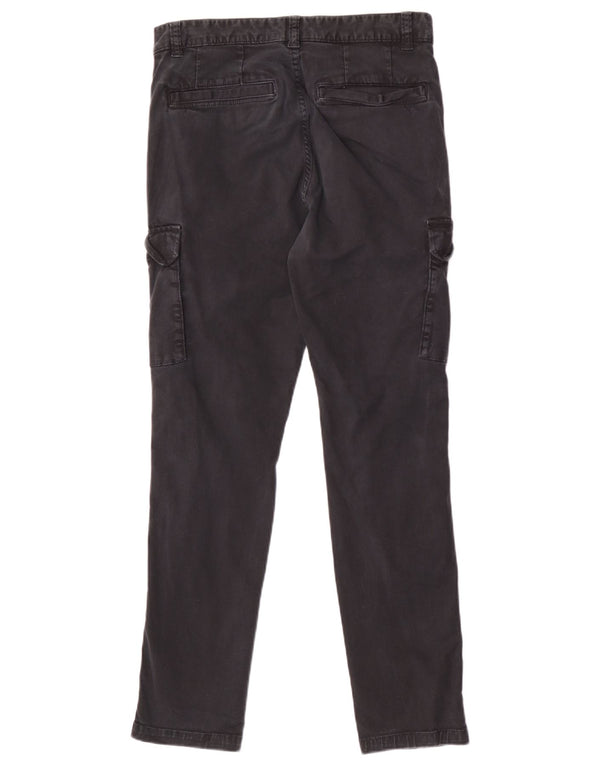 Zara Mens Slim Cargo Calças EU 38 Pequeno W30 L29 Algodão Preto