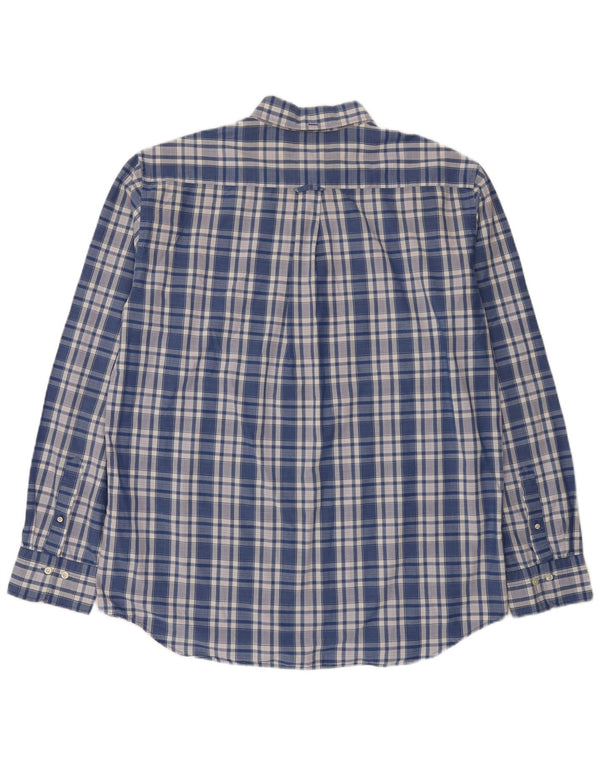 Camisa masculina Gant tamanho 45/46 18 2XL algodão xadrez azul