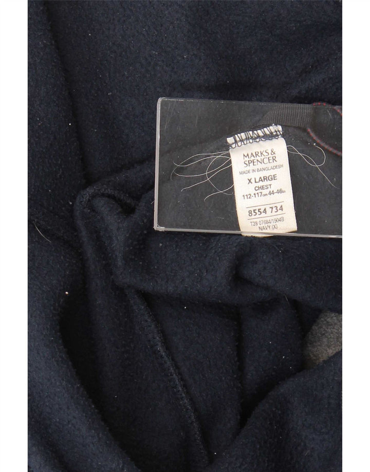 Jaqueta de lã masculina Marks & Spencer Reino Unido 42 XL azul marinho poliéster