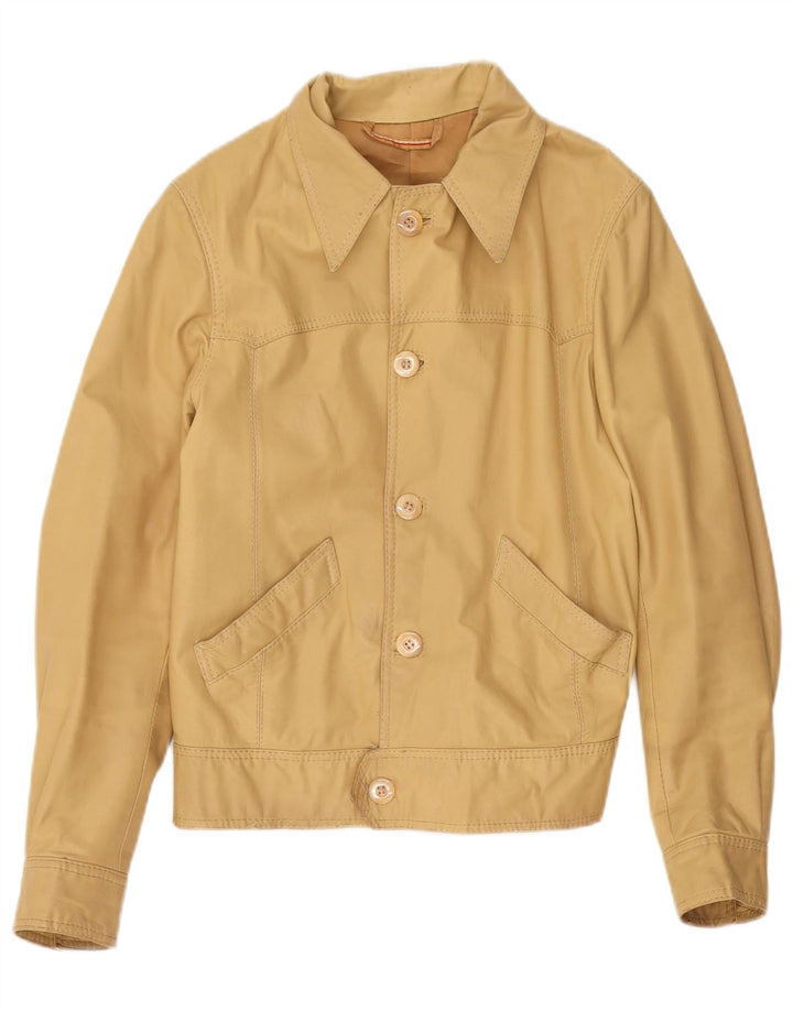 Jaqueta bomber feminina vintage UK 10 pequena bege
