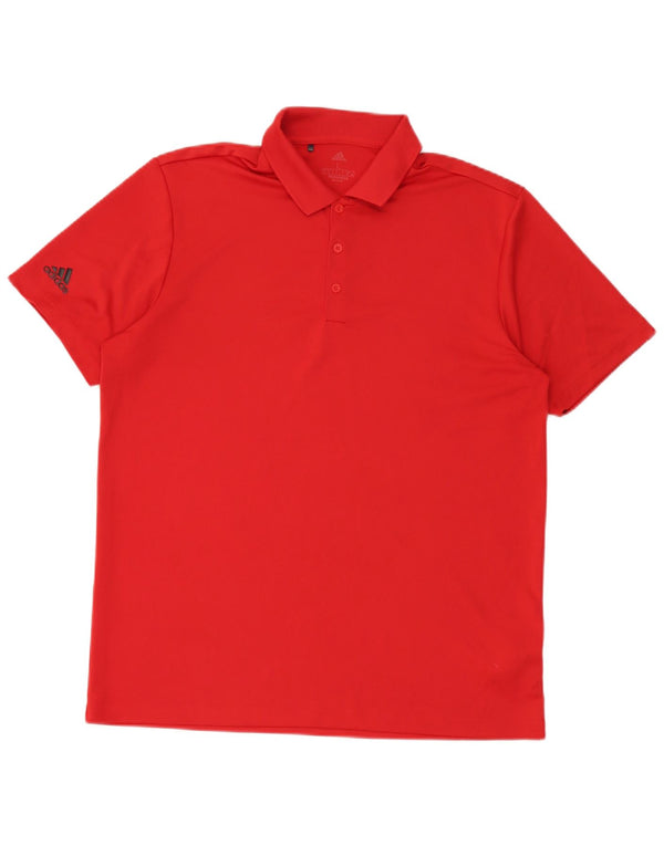 Camisa polo masculina Adidas grande poliéster vermelho