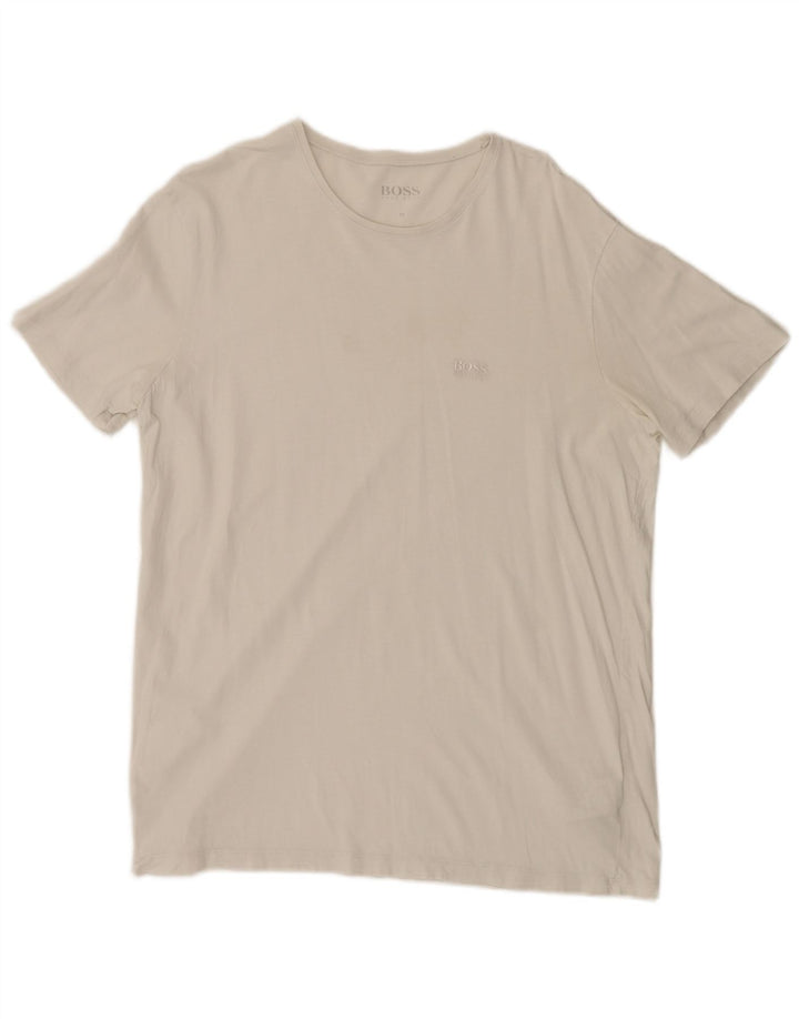 Camiseta masculina Hugo Boss Top médio algodão branco
