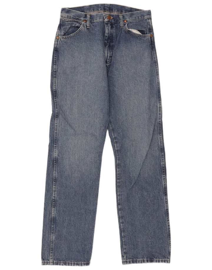 Wrangler Mens Straight Jeans W32 L32 Azul Algodão