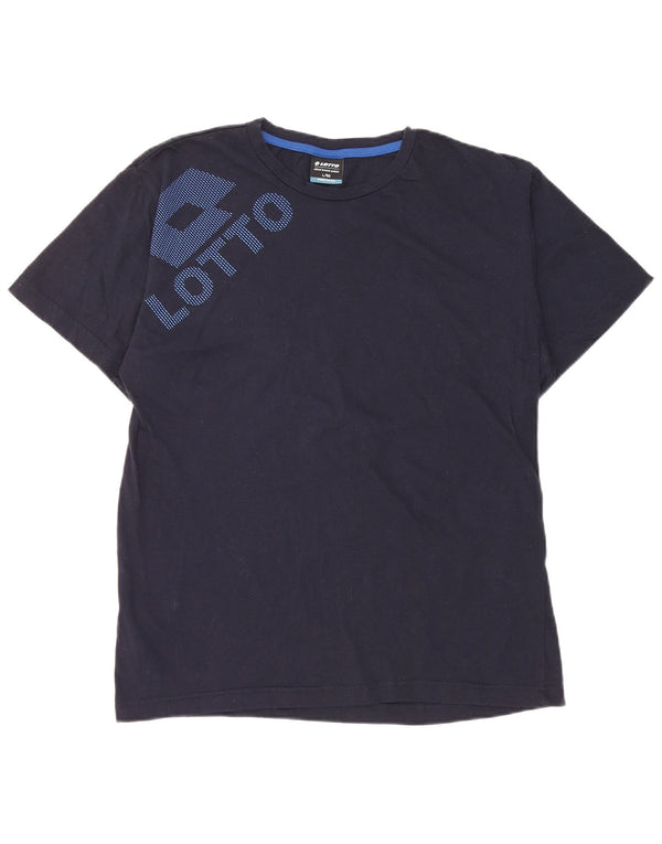 Camiseta masculina gráfica Lotto Top grande algodão azul marinho