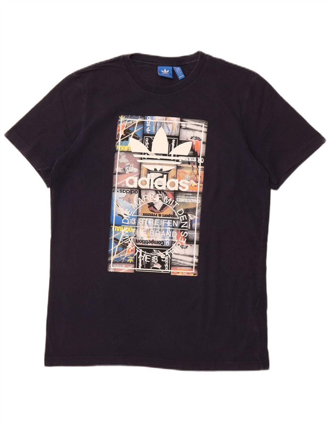 Adidas Camiseta Masculina Graphic Top Médio Algodão Azul Marinho