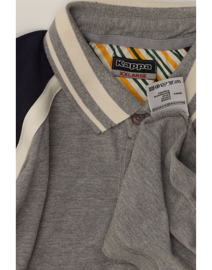 Camisa polo masculina Kappa 2XL algodão colorblock cinza