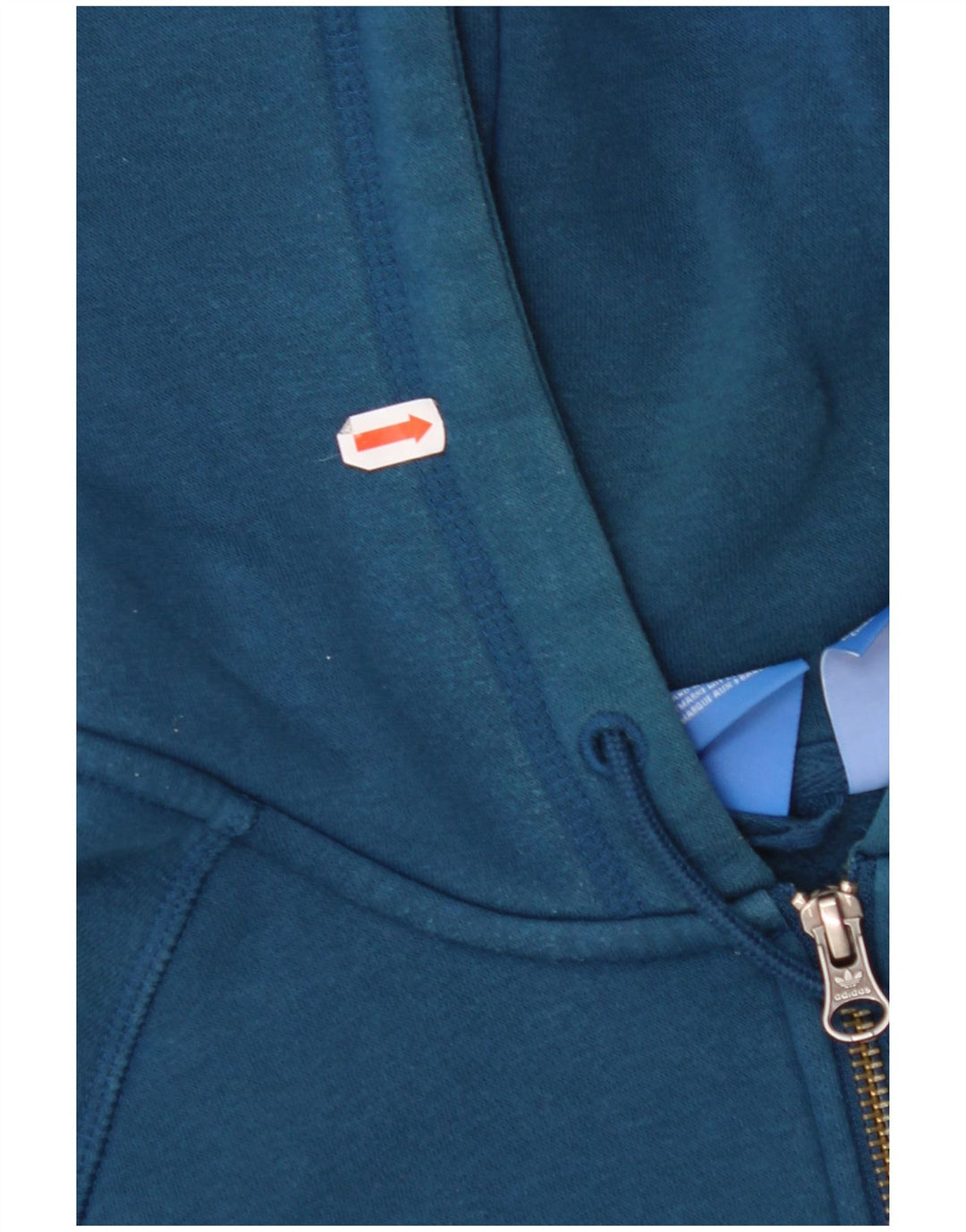 ADIDAS Suéter feminino com capuz e zíper gráfico UK 10 pequeno algodão azul