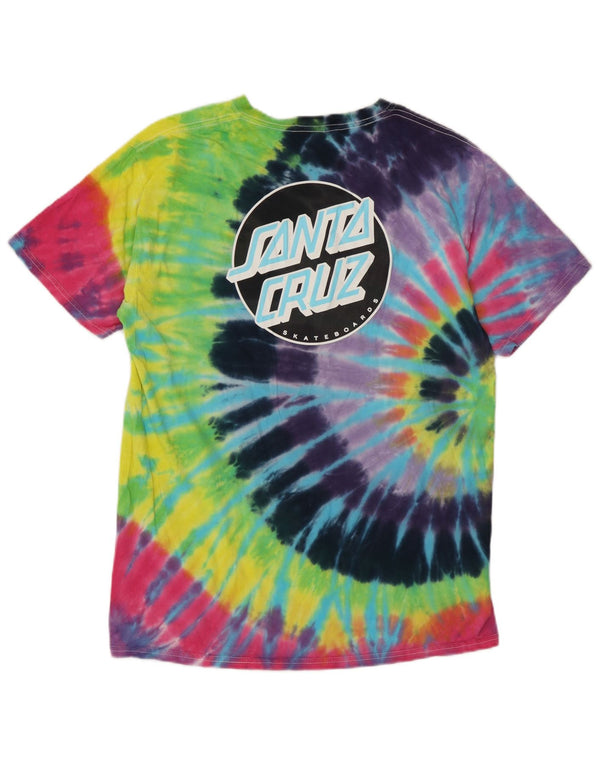 Santa Cruz Womens Graphic T-Shirt Top UK 12 Medium Multicoloured Tie Dye