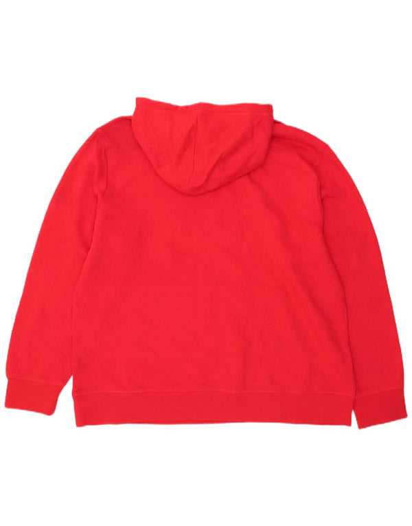 Reebok Mens Graphic Hoodie Jumper 2XL Red Cotton