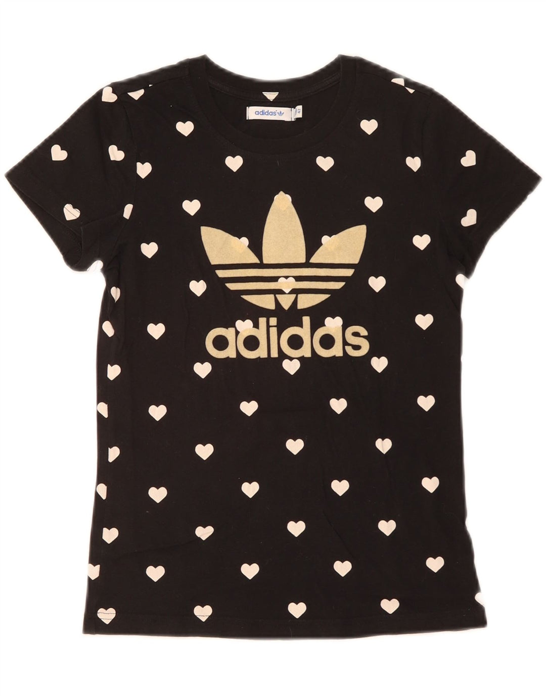 Camiseta gráfica feminina Adidas Top IT 42 algodão geométrico preto médio